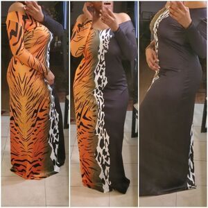 Multi Animal Print Maxi Dress